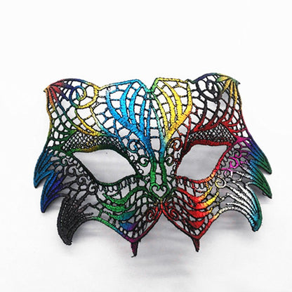 Women Sexy Hollow Lace Masquerade Gold Black Face Mask Princess Party Cosplay Prom Props Costume Nightclub Queen Eye Mask Exotic
