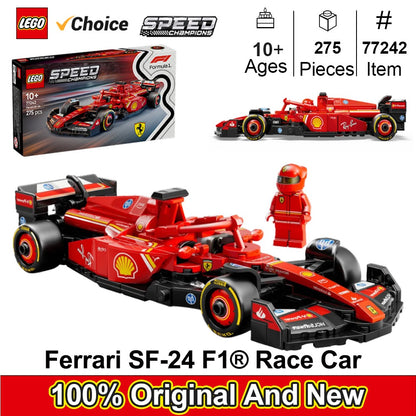 LEGO 77242 Speed Champions Ferrari SF-24 F1 Race Car Toys - Building Sets for Kids, Ferrari F1 Model Car Kits for Display275PCS