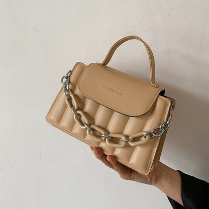 New Chains Shoulder Bag Women Solid Color Crossbody Bag Designer Messenger Handbag and Purse Luxury Top-handle Bag feminina