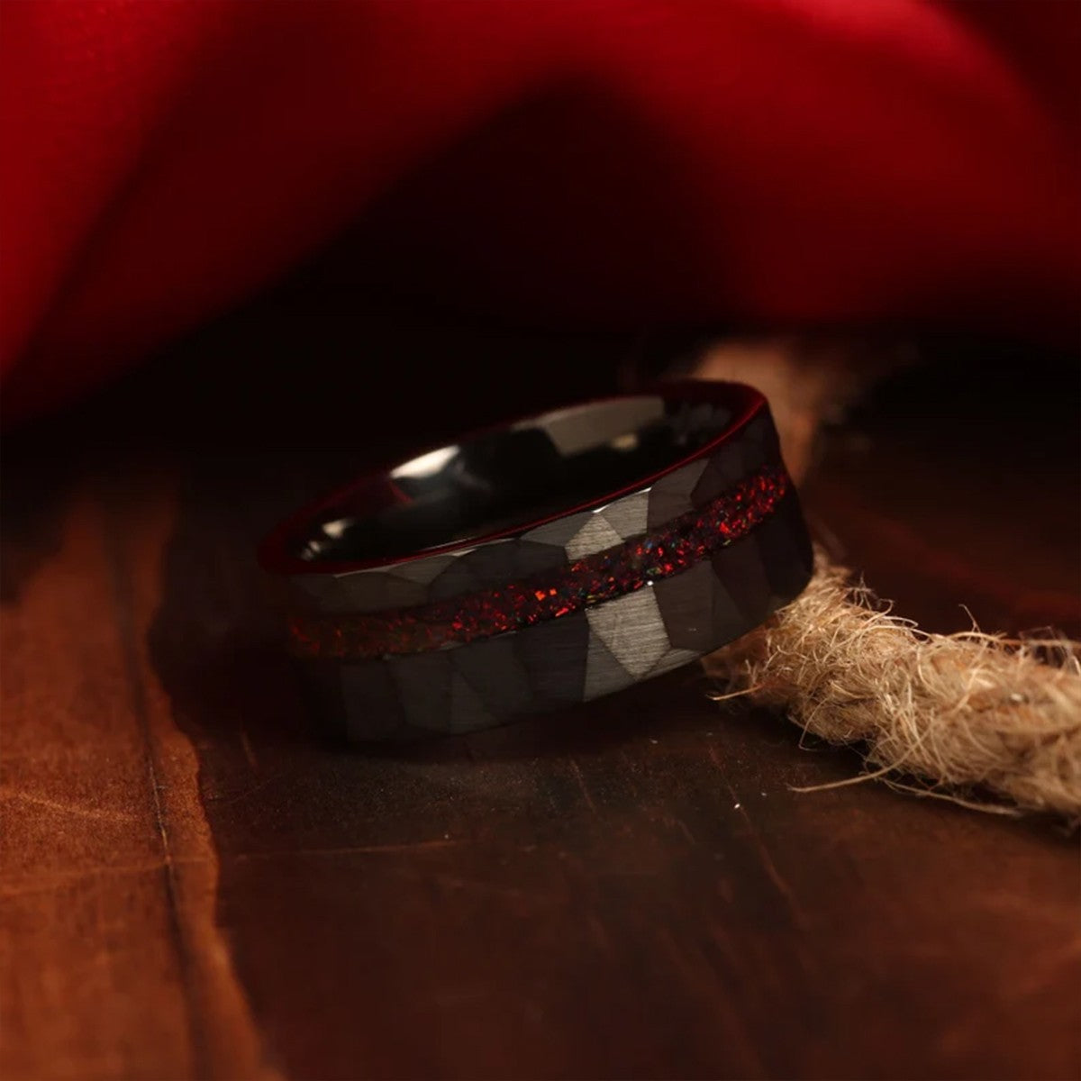 Anéis de Tungstênio Preto 8MM anéis de compromisso masculinos de moda joias masculinas alianças de casamento opala anéis de noivado presente