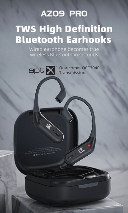 KZ AZ09 Pro True Wireless Headphones Bluetooth-Compatible 5.2 Upgrade Cable Wireless Earplugs Headset Noice Cancelling Earphones