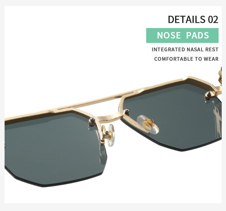 New Fashion Sunglasses Cool Men Vintage Brand Design Metal Square Sun Glasses Women Shades UV400 Oculos De Sol