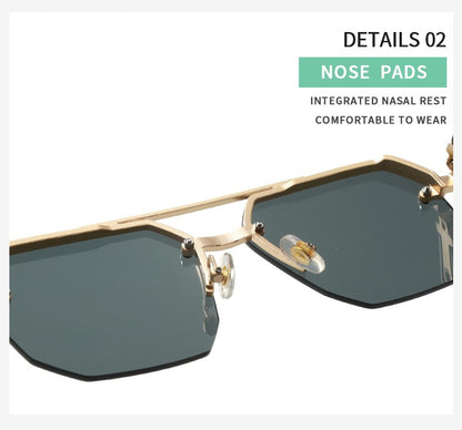 New Fashion Sunglasses Cool Men Vintage Brand Design Metal Square Sun Glasses Women Shades UV400 Oculos De Sol