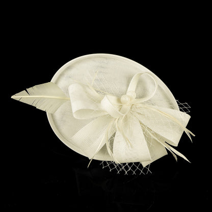 Fascinators de Luxo Kentucky Derby Chapéu de Igreja Design de Pérolas em Tela Laço Máscara Acessórios de Cabelo para Mulheres Senhoras