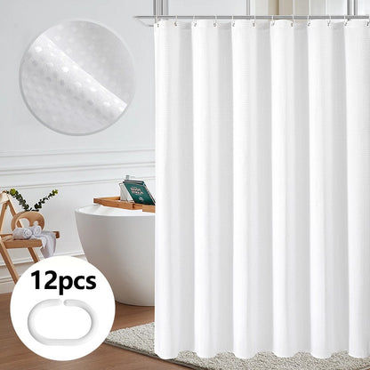 Shower Curtain Waterproof Mildew-proof with 12 Hooks Modern Shower Plant Printed Curtain Set For Bathroom Bathroom