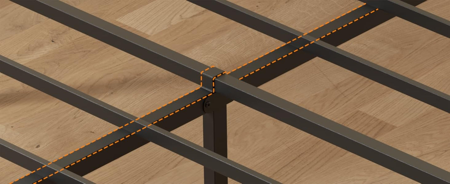Sleek Full Size Bed Frame with Glowing LED Lights & USB Charging Station | Modern Storage Headboard