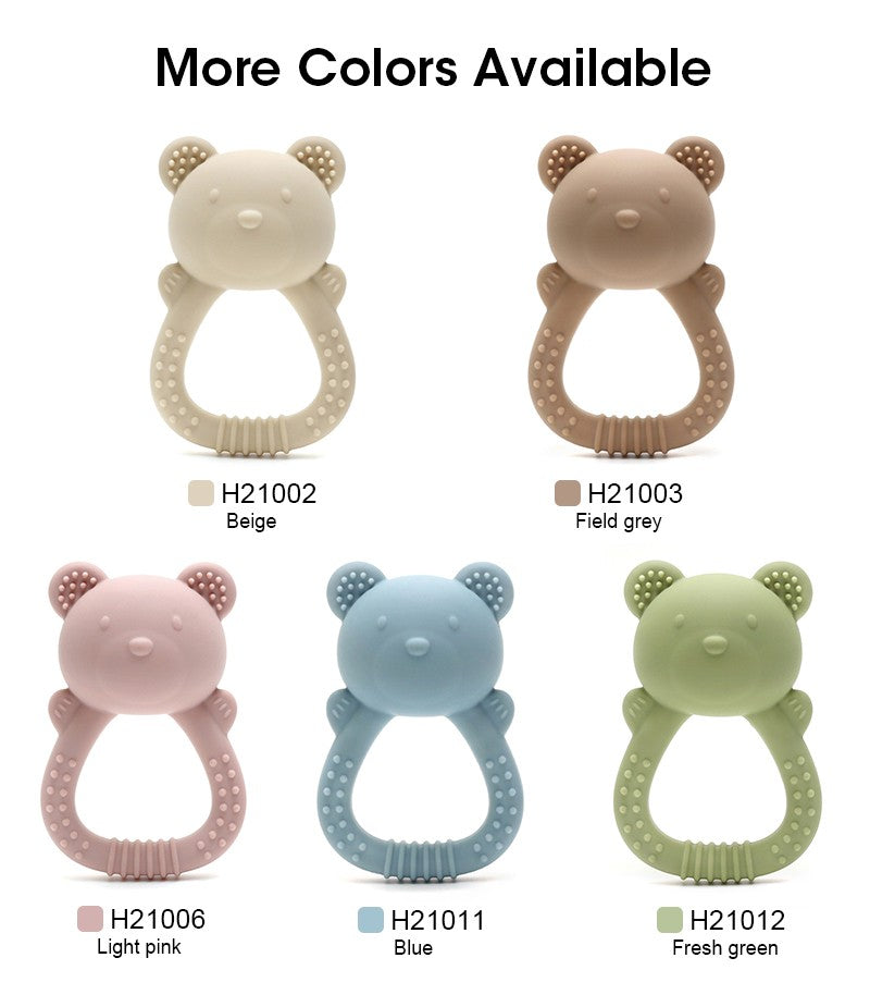 Hot sale cute bear baby rattle  silicone teether 0-1 year toy