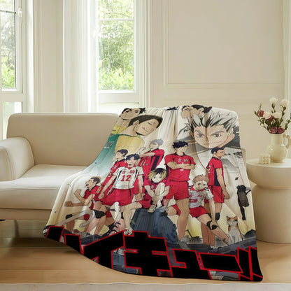 Volleyball Anime H-Haikyu!! Blanket For Sofa Office Bed Plane Travel Sleep Read Relax Camping Soft And Warm