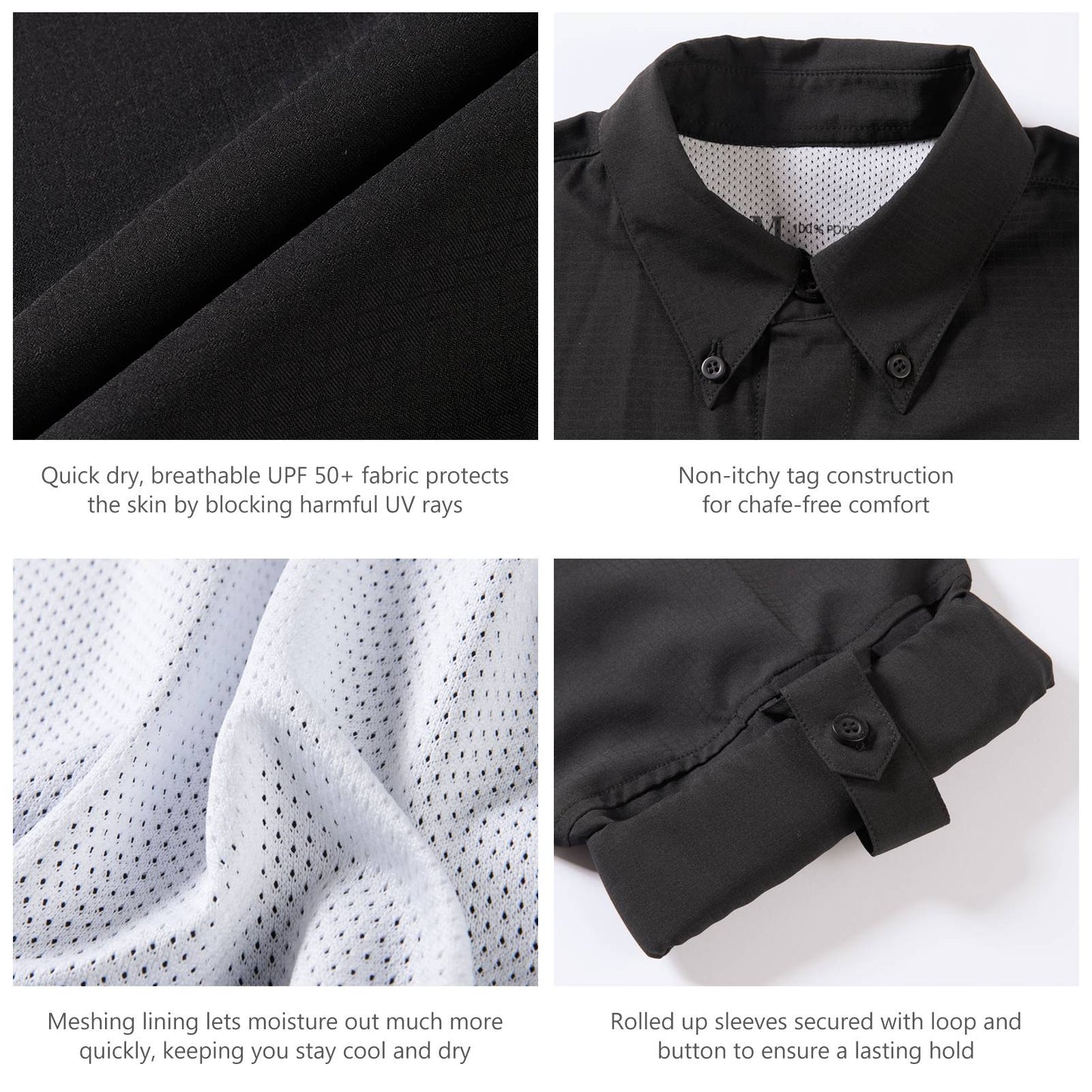Camisa de botão Bassdash para homens, camisa de verão para usar em festas ou para pesca e sobrevivência na natureza, à prova de sol SD1