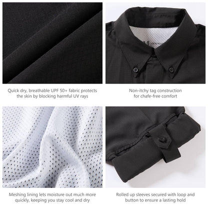 Camisa de botão Bassdash para homens, camisa de verão para usar em festas ou para pesca e sobrevivência na natureza, à prova de sol SD1