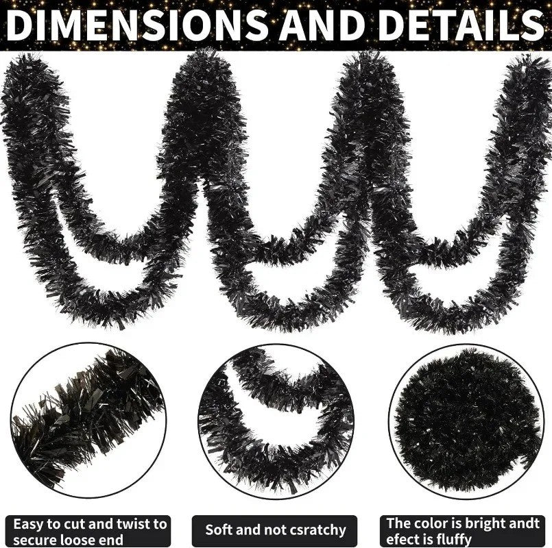 2/20M Christmas Tinsel Garland DIY Xmas Tree Hanging Ornaments Ribbon Wreath Christmas Ornaments Garland DIY Party Decoration