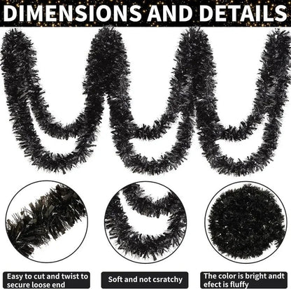 2/20M Christmas Tinsel Garland DIY Xmas Tree Hanging Ornaments Ribbon Wreath Christmas Ornaments Garland DIY Party Decoration