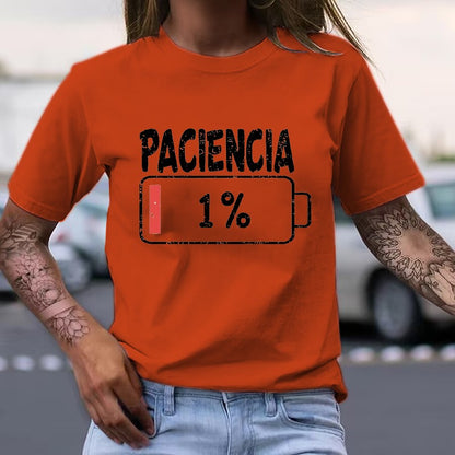 Vibrant Spanish Letter Print T-Shirts Short Sleeve Womens Casual Sports T-Shirts Summer Short Sleeved Harajuku Streetwear Tops