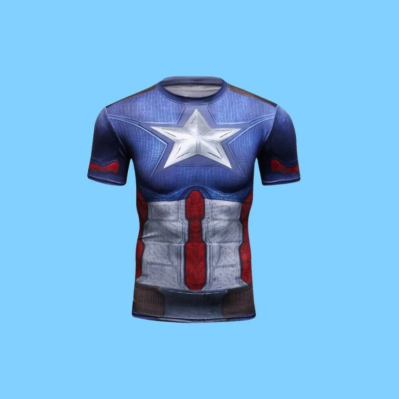 MOTO-Men's 3D printed street fashion trend spider series summer quick drying short sleeved T-shirt