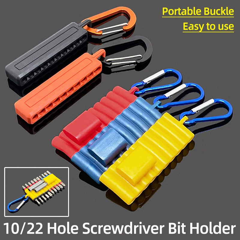 Suporte de Bits de Chave de Fenda Hexagonal de 1/4" Portátil Estojo Organizador com 10/22 Furos para Armazenamento de Bits de Broca para Cabeças de Chave de Fenda Ferramentas de Estojo