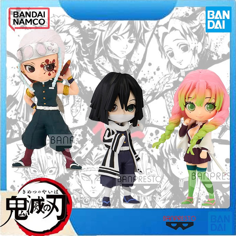 Bandai Oficial Demon Slayer Q posket Petit - Nove Hashiras e Nezuko - Kyojuro Rengoku, Mitsuri Kanroji, Miniatura Oficial