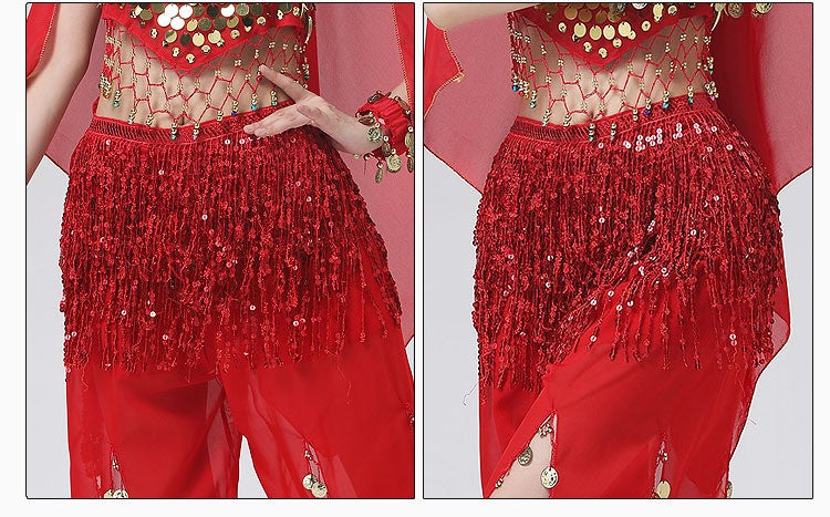 Sexy Sequins Tassel Dancewear Mini Skirt Women Clothes Jupe Femme Belly Dance Skirts Ladies Faldas Performance Stage Bottom Saia