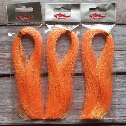 Pacote com 3 ou 10 unidades de 300 fios de tinsel torcido para iscas de pesca com mosca, linha de amarração, flash de cristal brilhante, material DIY