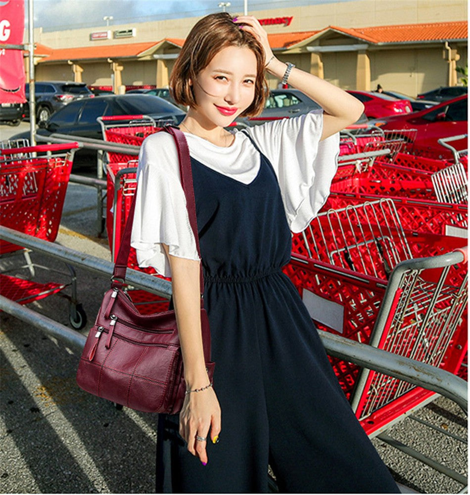 2 Layers Genuine Brand Leather Shoulder Messenger Luxury Handbags Women Bags Designer High Quality Crossbody Bags for Women Sac