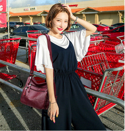 2 Layers Genuine Brand Leather Shoulder Messenger Luxury Handbags Women Bags Designer High Quality Crossbody Bags for Women Sac