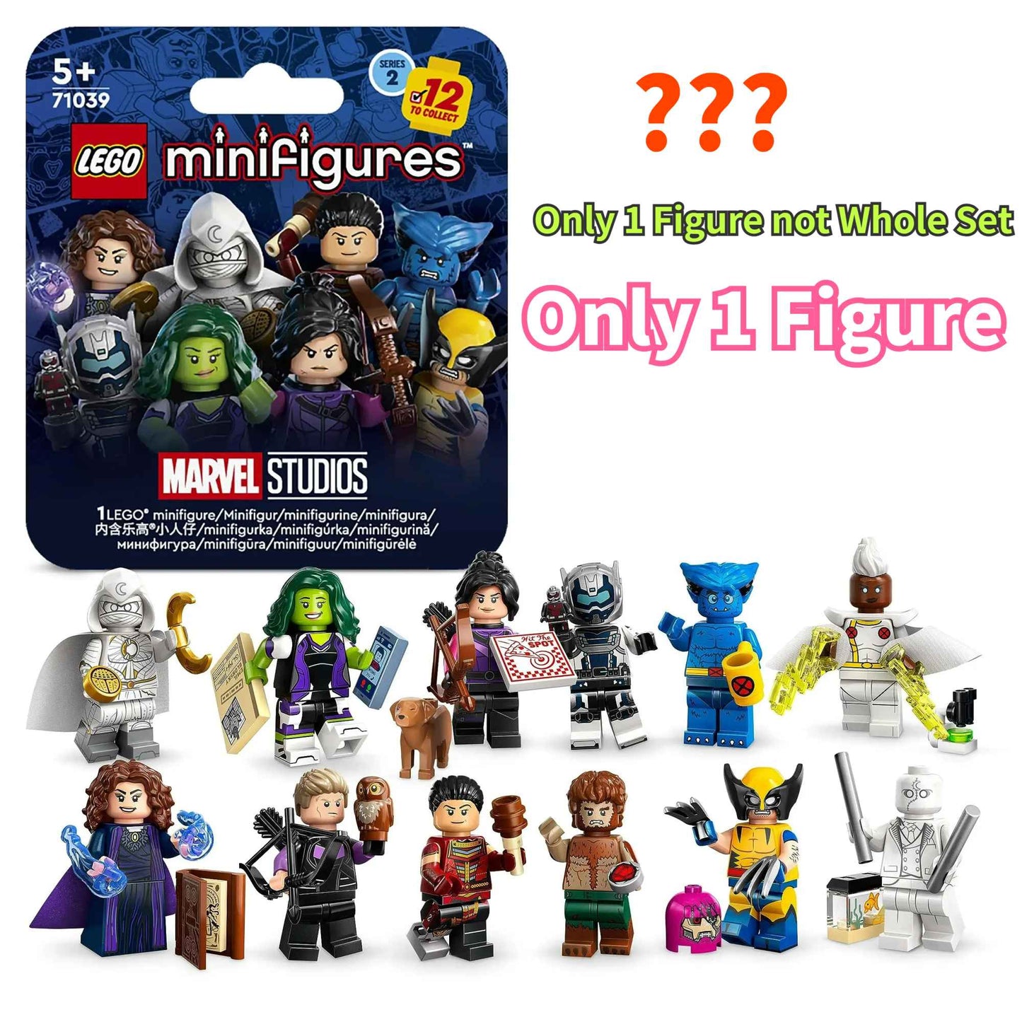 (1Piece Randomly,Only 1 Figure) LEGO Minifigures 71039 Marvel Series 1 of 12 Iconic Disney+ Characters To Collect Gift