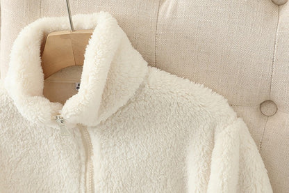 Women's Fleece Coat Winter Warm Thicken Jacket Two-Sided Wear Double-Sided Velvet Coral Fleece Coats Polar Fleece Jackets