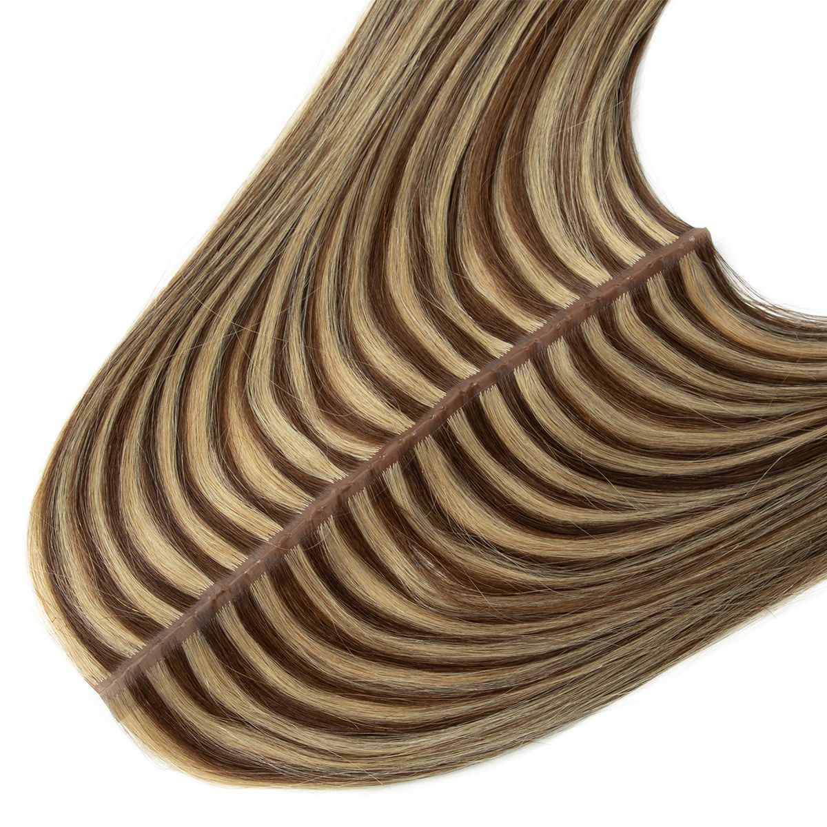 Extensões de cabelo humano Butterfly Twin Tabs Invisible Weft Trama Invisível Fita Plana PU Buraco Invisível Cabelo Humano Real de 25cm Sem Cola 40-50g