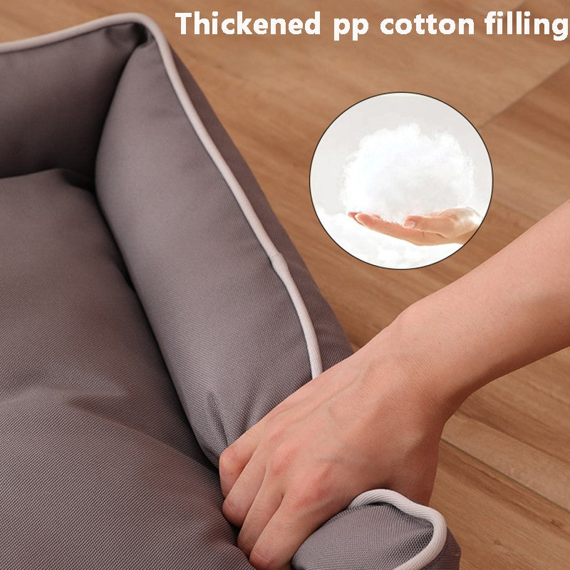Cama de Cachorro Quadrada Quatro Estações para Colchão de Cachorro Grande, Cama para Gato Resistente à Mordida, Cama de Cachorro Macia e Espessada, Sofá Impermeável Casa para Pets