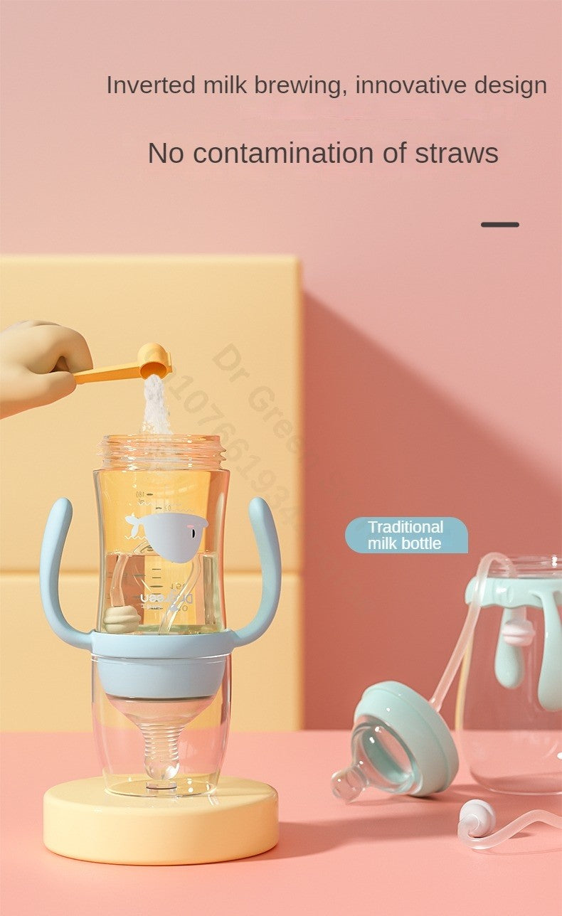 Dr.Green Wide Mouth Newborn baby bottles PPSU Washable Bottles Forward and reverse bi-directional scale inverted milk brewing