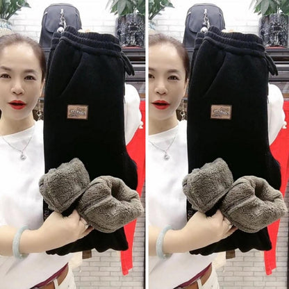 Women Sweatpants Cozy Fleece Lined Women's Sweatpants with High Waist Drawstring Pockets Warm Winter Casual Trousers for Cold