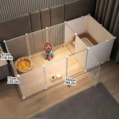 Cerca para cães de estimação Casa Canil Interno para cães pequenos Cerca de isolamento Teddy com área de banheiro gaiola para cães