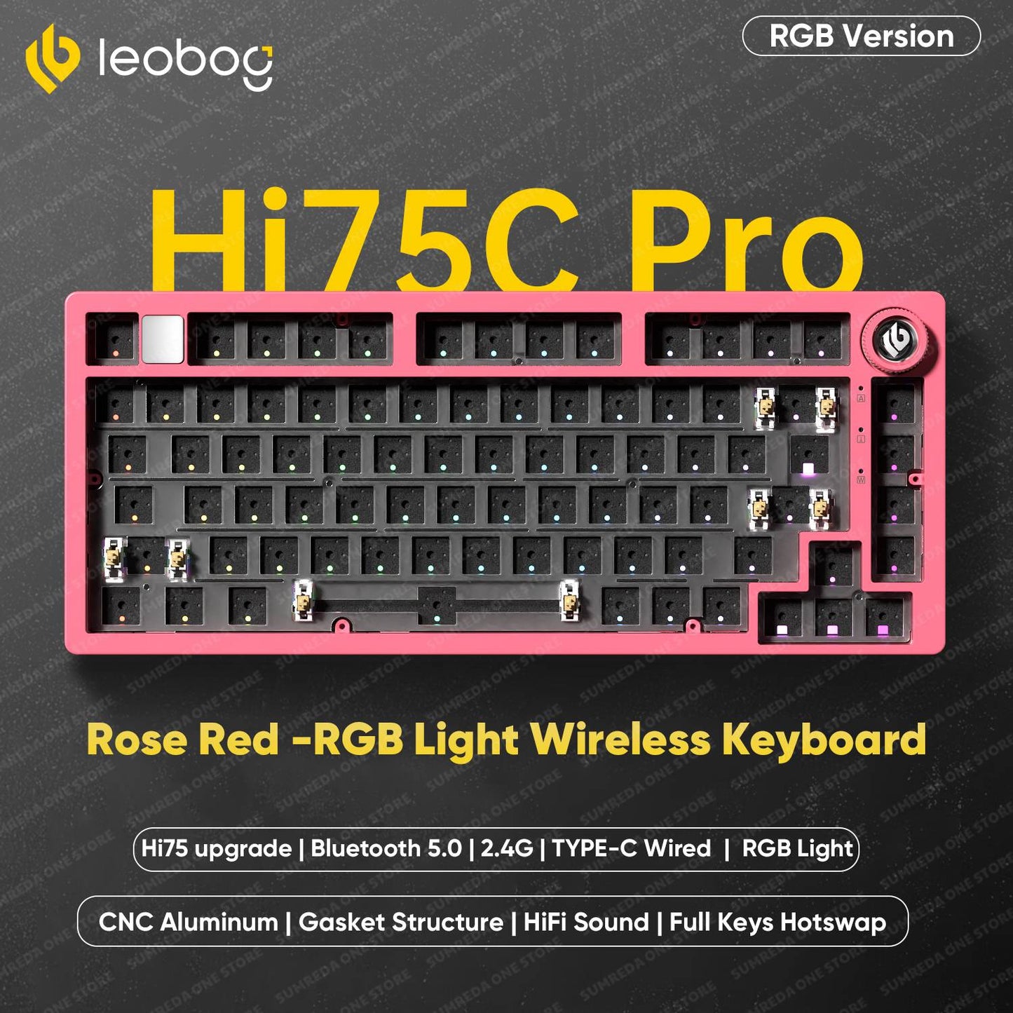 Leobog Hi75C Hi75 Hi75C Pro Kit de Teclado Mecânico Customizado de Alumínio Sem Fio para Jogos Bluetooth 2.4G Teclado Gamer com Hotswap com Fio