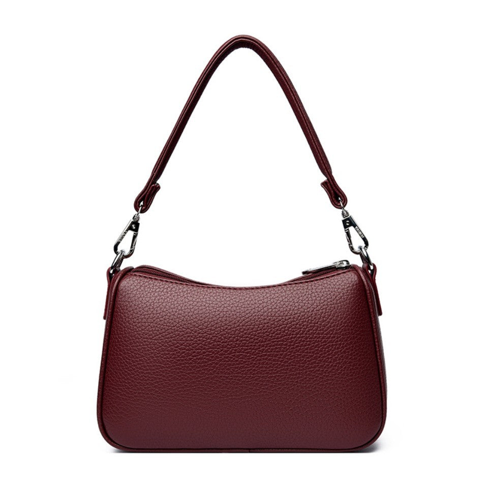 Genuine Brand Top Quality Soft Pu Leather Shoulder Crossbody Bags for Women 2026 Designer Handbag 2 Layers Hand Messenger Bag