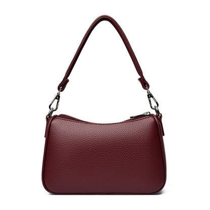 Genuine Brand Top Quality Soft Pu Leather Shoulder Crossbody Bags for Women 2026 Designer Handbag 2 Layers Hand Messenger Bag