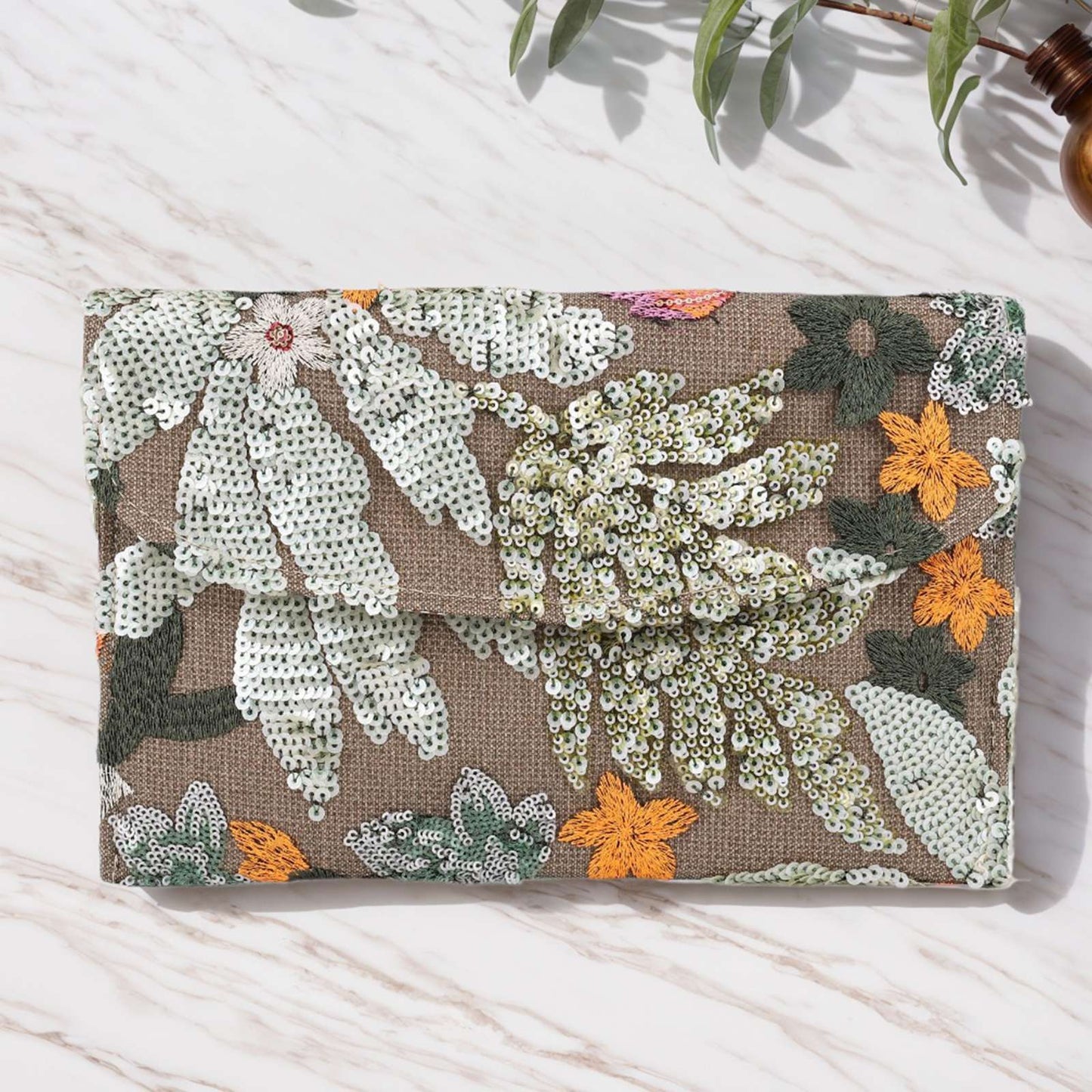 Straw Bag Evening Clutch Sequin Envelope Package Embroidered Handbag for Wedding Vacation Travel