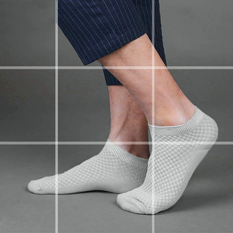 5Pairs/lot Men Socks Bamboo Fiber Short Ankle Socks High Quality Summer Winter Business Breathable Male Short Sock Meias Man Sox