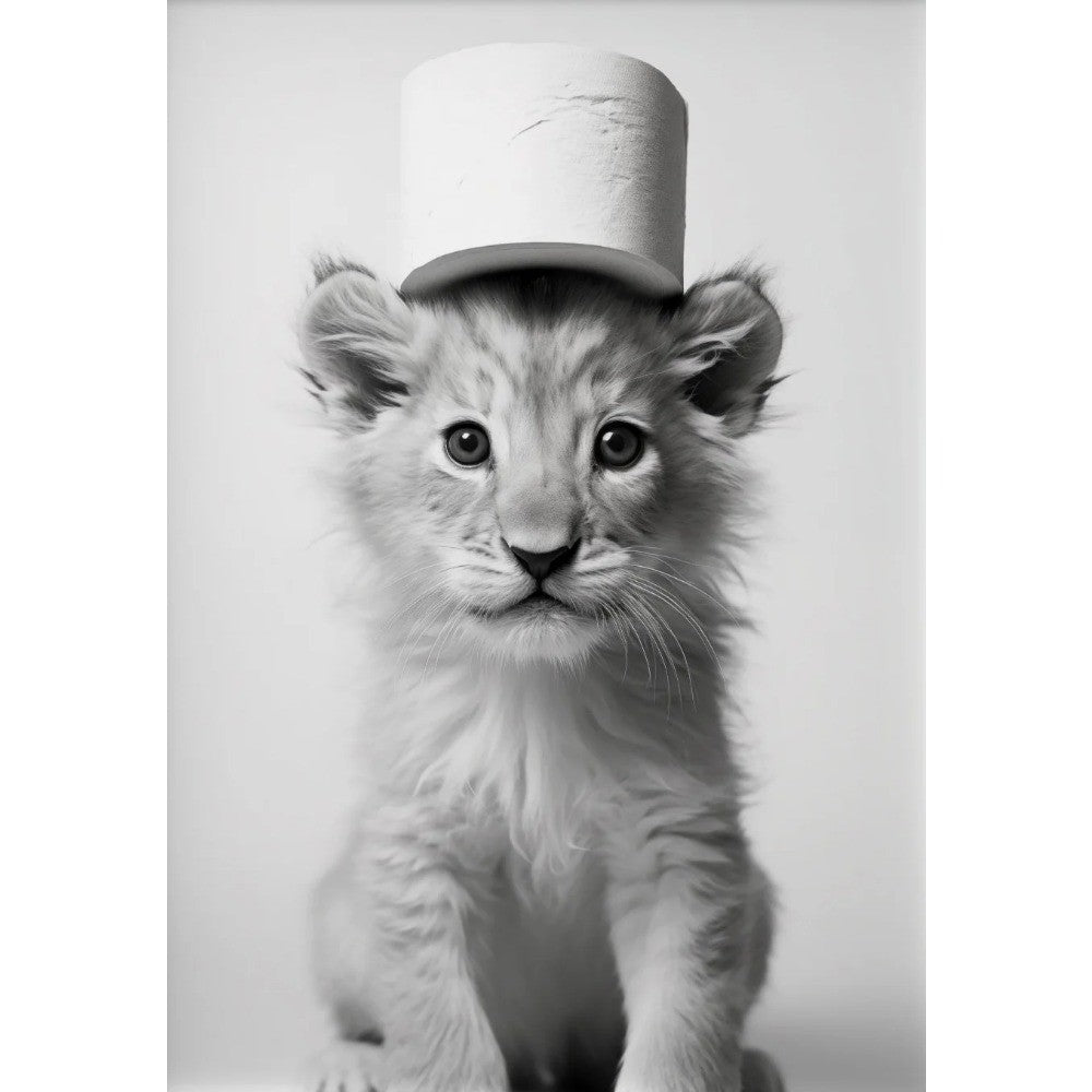 Black and White Cute Animal and Toilet Paper Poster Lion Owl Cat Dog Canvas Painting Wall Art Bathroom Living Room Home Decor
