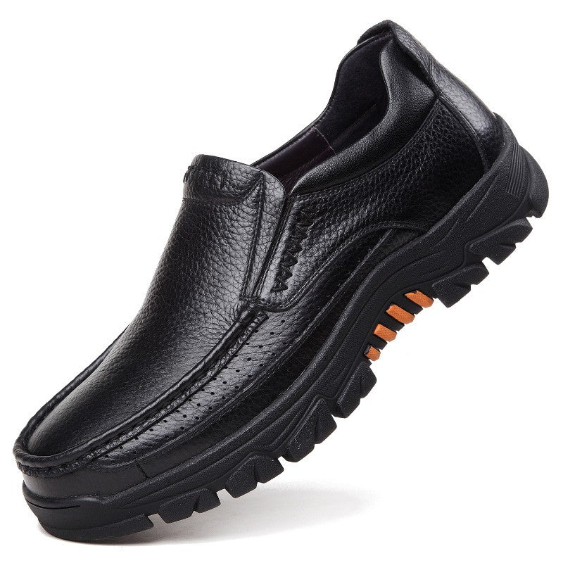Genuine Leather Shoes Men Brogues Soft Cow Leather Men Casual Shoes New Male Footwear Black Brown Slip-on A2088