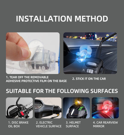 1x Mini Luzes Estroboscópicas para Aeronaves, Luz de Advertência de Posição em LED com Energia Eólica, Efeito Piscante, Acessórios para Carro, Moto, Bicicleta, Condução Segura