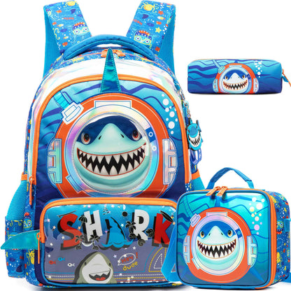 Backpack Sets with Lunch Bag for Boys 6-12 School Bags and Lunch Box for Kids 3pcs Elementary Students Teens