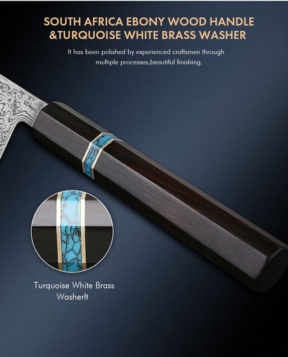 F.YOUNG 8.2-inch Handmade Chef Knife Damascus Steel Sharp Meat Vegetable Cleaver Gyuto Knife Japanese Hand Forged Kitchen Knives