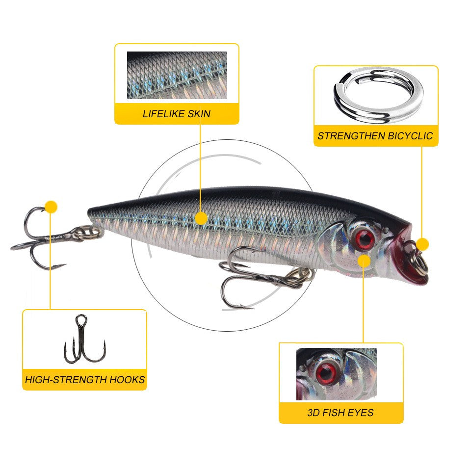 POETRYYI 1pc Isca de Pesca Artificial Popper 9cm/11g Popper de Superfície 17 Cores Isca Rígida Wobblers de Plástico Acessórios de Pesca