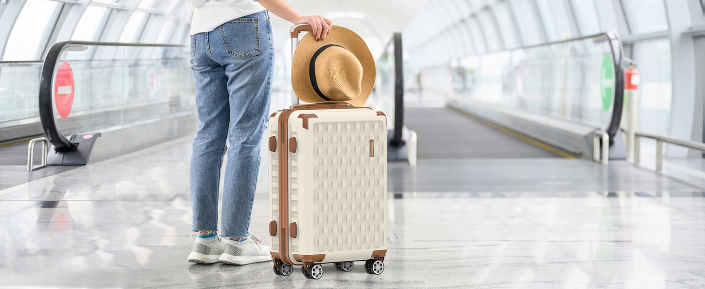 Melalenia Conjunto de Bagagem de Viagem de 7 Peças, Mala Rígida Leve e Durável com Bolsa de Viagem e Necessaire, Cadeado TSA