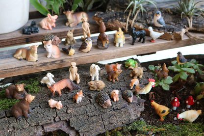 Miniature Fairy Garden Squirrels Set Miniature Forest Animal Figures Figurines Kit Mini Garden Supplies Bonsai Decorations