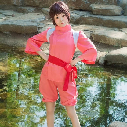 Anime Spirited Cosplay Suit wig Away Pink Kimono Takino Chihiro Show Kamikakushi Halloween Party Costumes for Women male