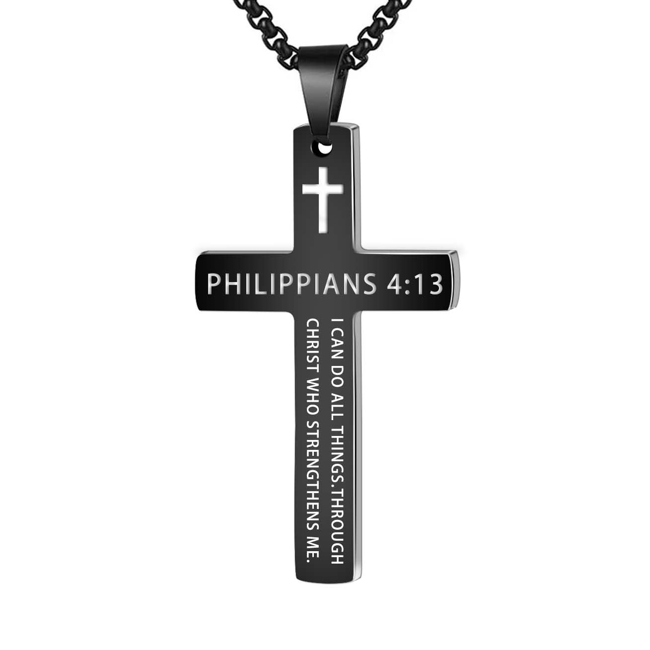Colar Masculino Minimalista Aço Inoxidável Cruz de Jesus para Homem