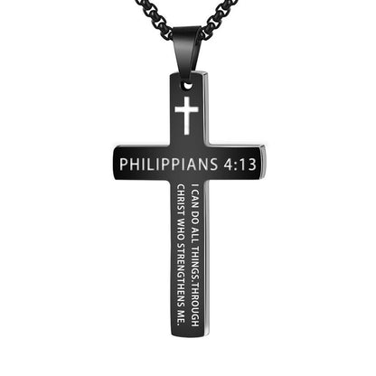 Colar Masculino Minimalista Aço Inoxidável Cruz de Jesus para Homem
