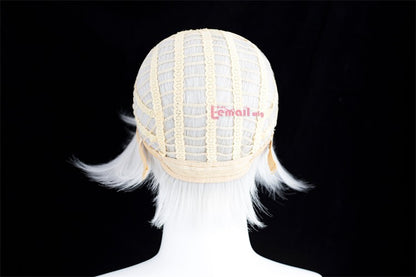 Peruca Sintética L-email wig Sousou no Frieren Frieren Cosplay 90cm Prata Branca Peruca com Dois Rabos de Cavalo Perucas de Halloween