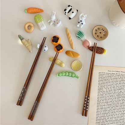 Suporte para Hashi Estilo Japonês Cerâmica Descanso de Hashi Formato de Frutas e Vegetais Garfo Prateleira Utensílios de Cozinha Decoração de Mesa de Jantar