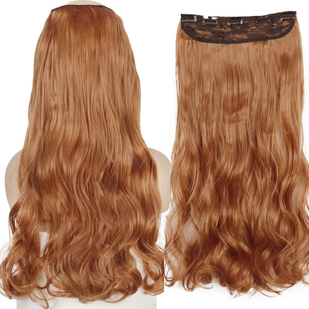 Extensão de Cabelo Liso Comprido de Fibra Sintética Resistente ao Calor com 5 Clipes 22"32" Preto Castanho Loiro